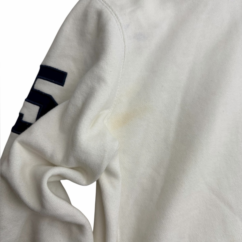 Polo Ralph Lauren Rowing Hoodie Men M White‎ Navy Vintage 90s Athletic Pullover - Picture 3 of 6